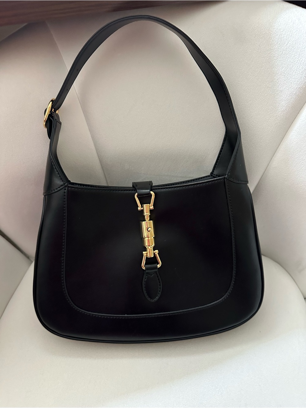 Tiffany & Fred Paris Smooth Black Leather Hobo Bag